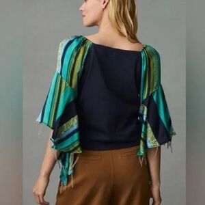 Tiny by Anthropologie Bead Flare Sleeve Blouse Boho Whimsical Fairy Size S